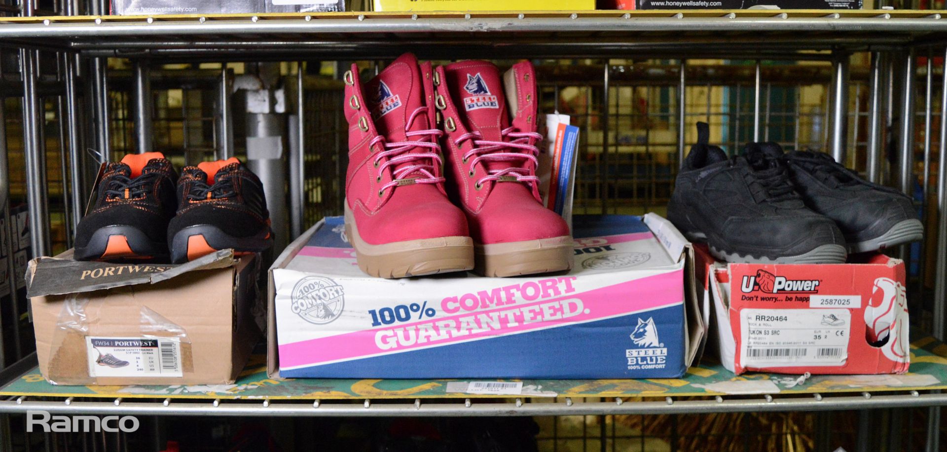 Portwest lasum safety trainers - size UK 3, Steel Blue Southern cross pink ladies safety boots - siz