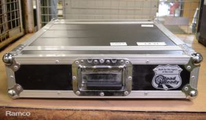 C-Audio stereo power amplifier in black flight case - 48x42x8cm