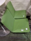 2x Green padded chair - 62x48x82cm