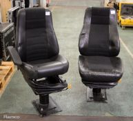 2x Leather Captains chair - adjustable L46 x W52 x H110Cm
