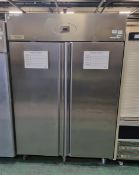 Delfield Viscount RS11400-R stainless steel double door commercial fridge - L140xW78xH205cm