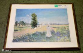 Claude Monet 'The Outing' Art Print in Wooden Frame - Frame Size: 74x58cm