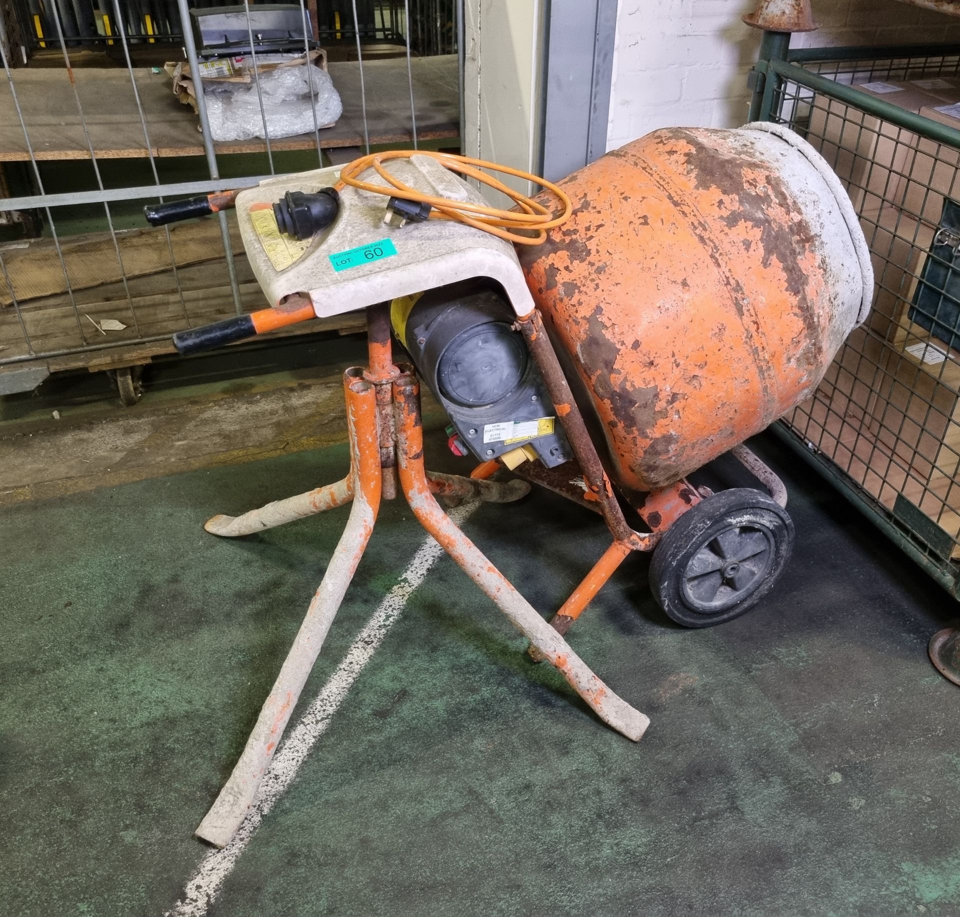 Belle Minimix 150 electric cement mixer with stand - 119x60x92cm