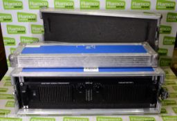 Lab Gruppen fP3400 convertible power amplifier in foam padded flight case with rubber feet