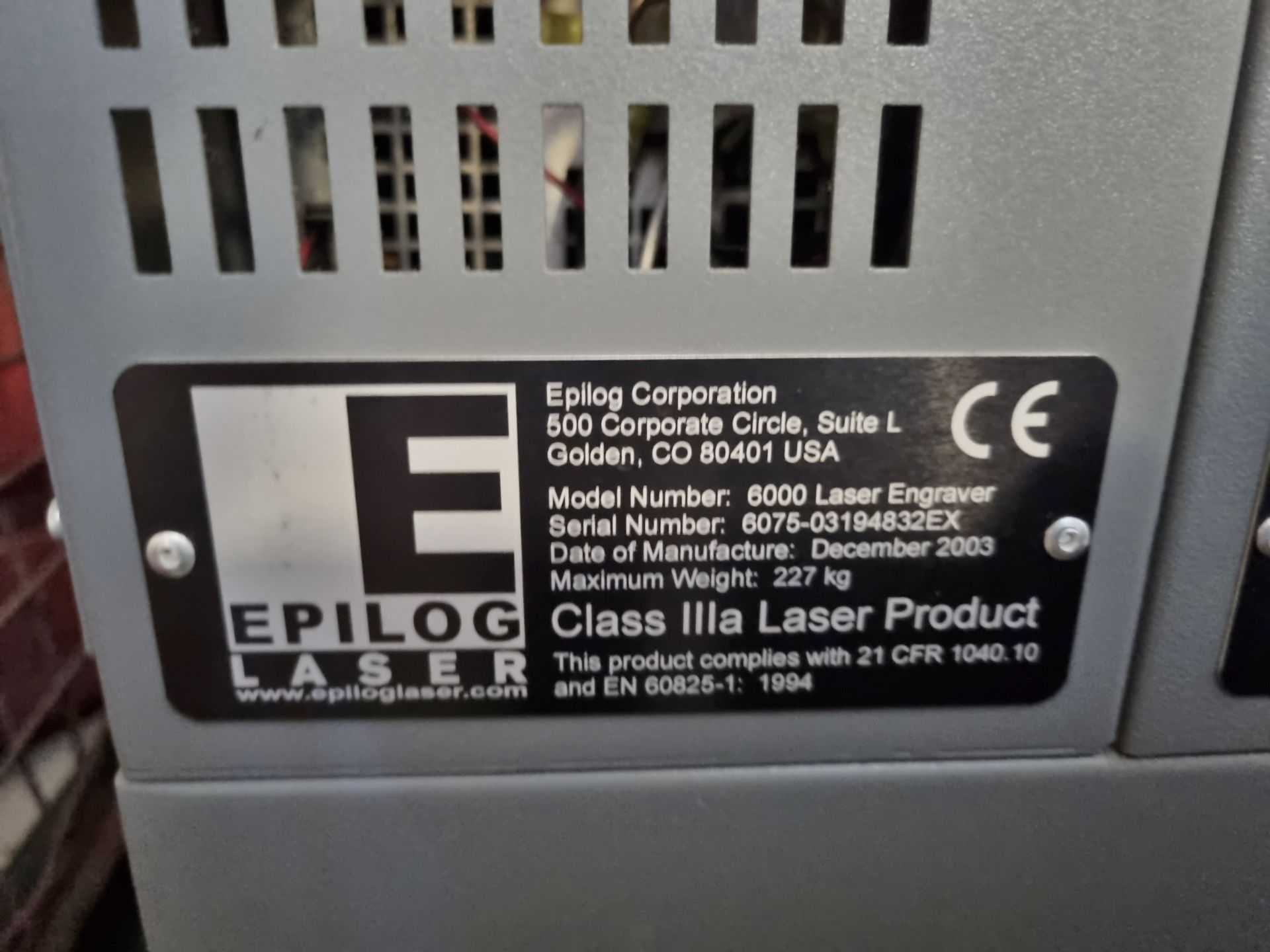 Epilog Laser Legend 32EX laser etching machine with Dell 490 computer unit - Image 8 of 8