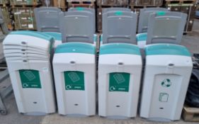 8x Waste paper recycling bins with sack holders