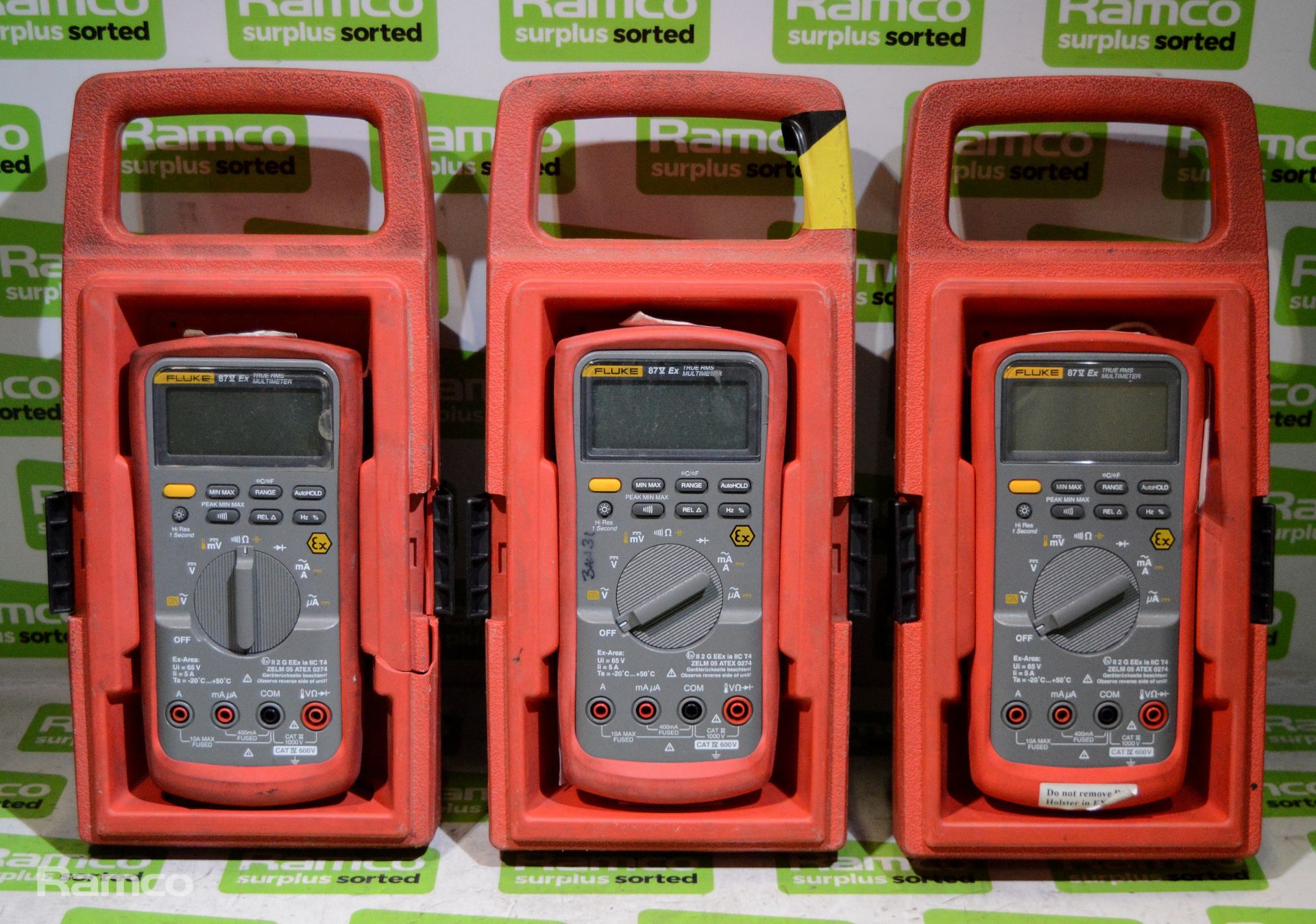 3x Fluke 87V-EX True RMS multimeter