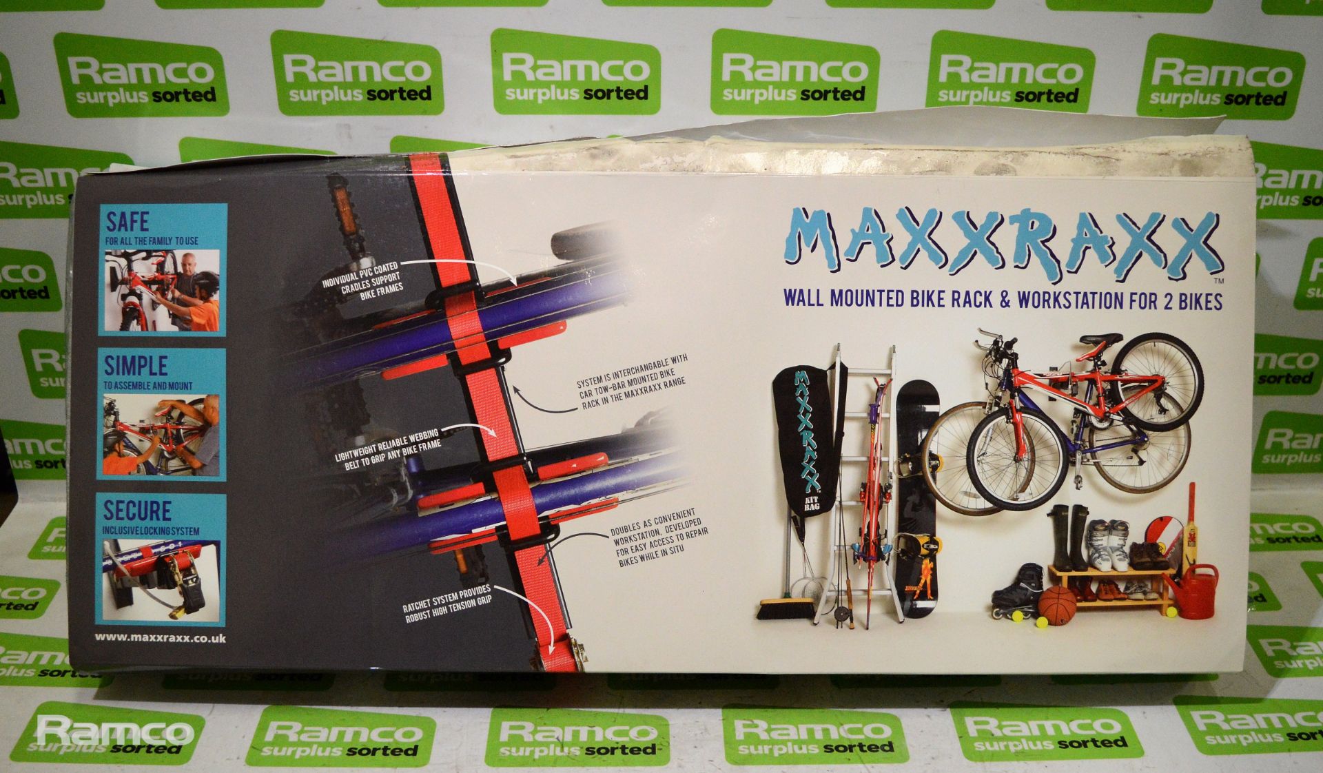 MaxxRaxx wall mounted bike rack & workstation for 2 bikes - Image 2 of 2