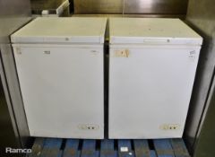 2x LEC CF100LW chest freezers L59xW56xH83cm
