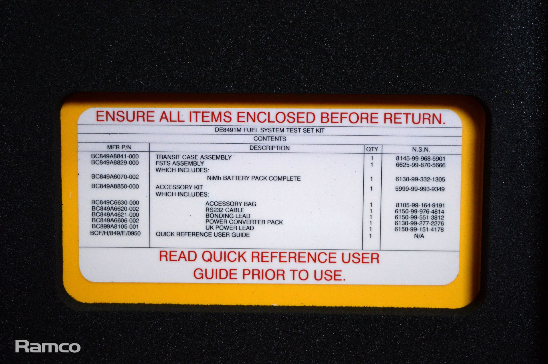 Ultra Electronics DE8491M Fuel System Test Set Kit - Image 4 of 7