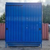Chemical storage cabinet with sliding doors - L282xW155xH352cm