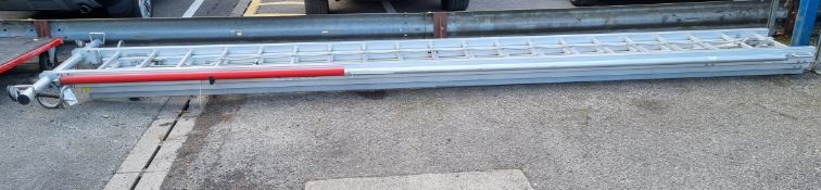Just UK-TE-13.5 large profile triple extension aluminium ladder rope operated