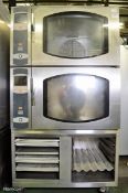 Mono BX twin FG158-B54 stacked bake off ovens with stand - L100xW90xH180cm