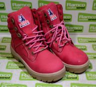 Steel Blue Southern cross pink ladies safety boots - size UK 5.5