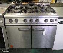 Falcon G3101 six burner gas oven with casters