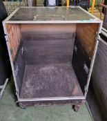 Medium Black Flight Case on Castors - No Lid - 80x80x110cm