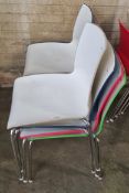 7x Multi coloured chairs - 54x49x88cm