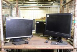 3x HP Compaq LA2205WG 22 Inch Monitor, 2x HP ZR22W 22 Inch Monitor, Lenovo Thinkvision LT2323ZWC 23