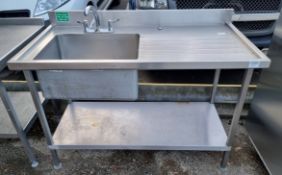 Stainless steel sink and countertop - 70x140x110cm