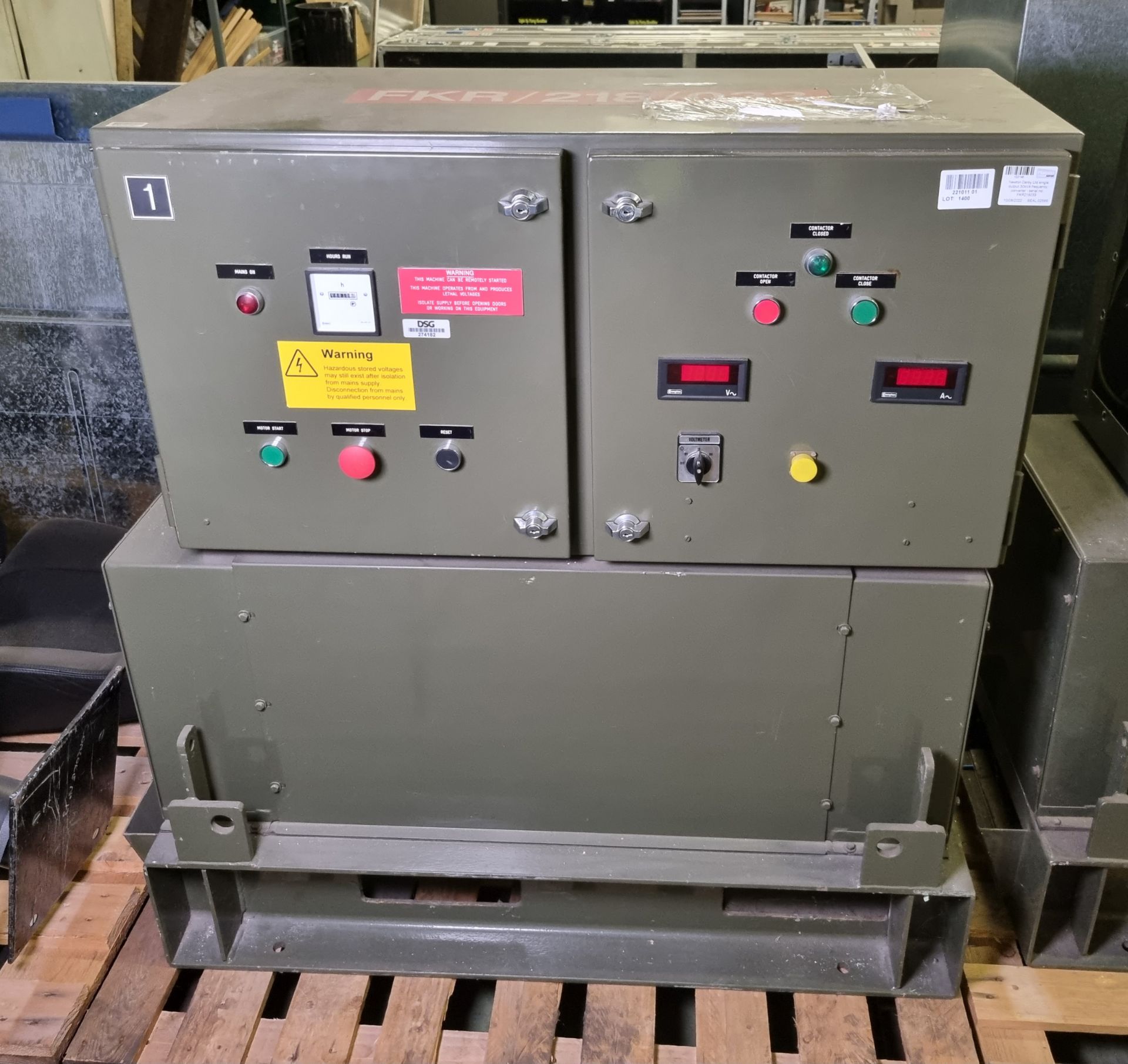 Newton Derby Ltd single output 30 kVA frequency converter - serial no: FKR218033