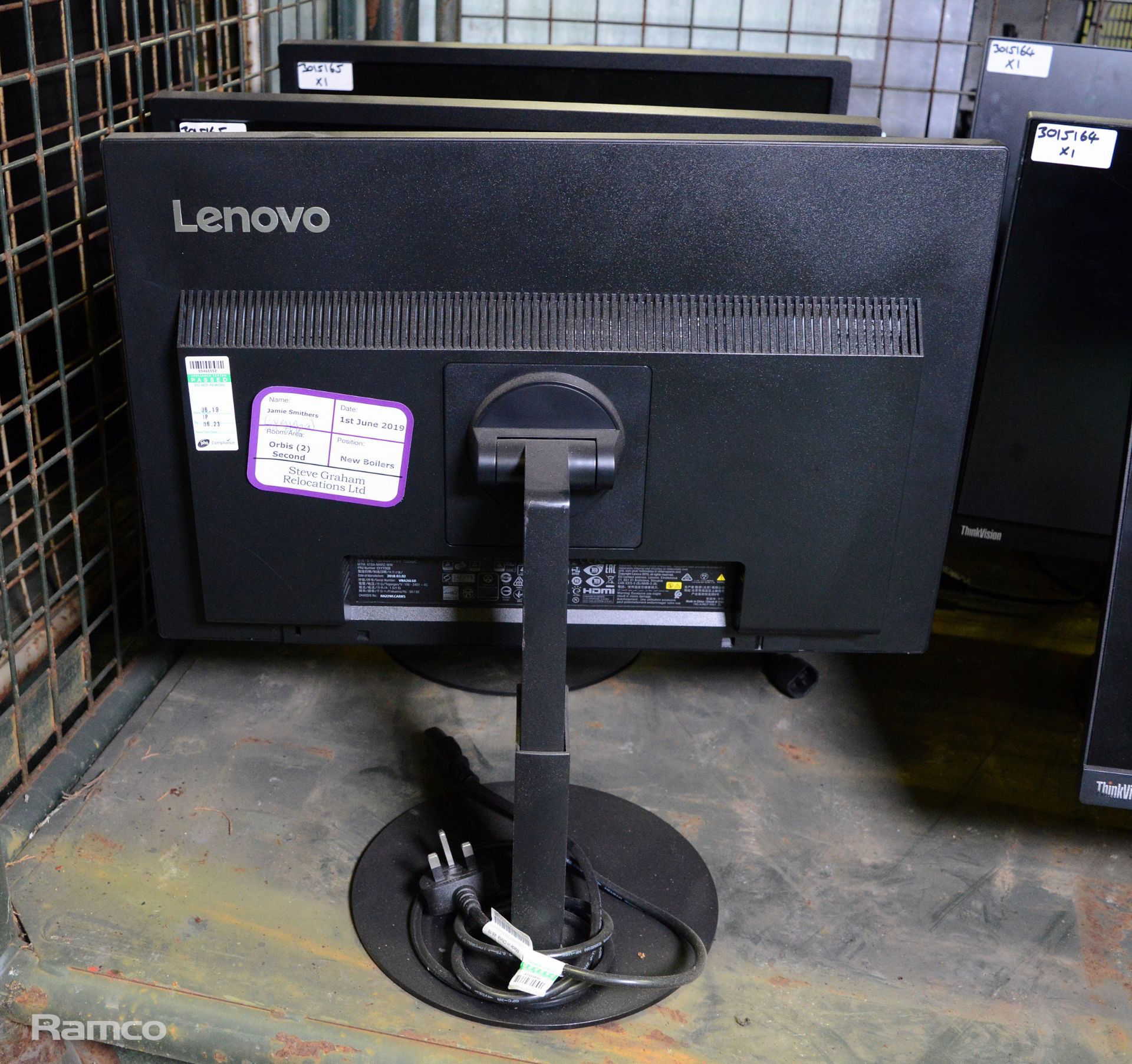 3x Lenovo ThinkVision T23d-10 23 Inch Monitor, 3x Lenovo ThinkVision T2254PC 22 Inch Monitor - Image 3 of 6