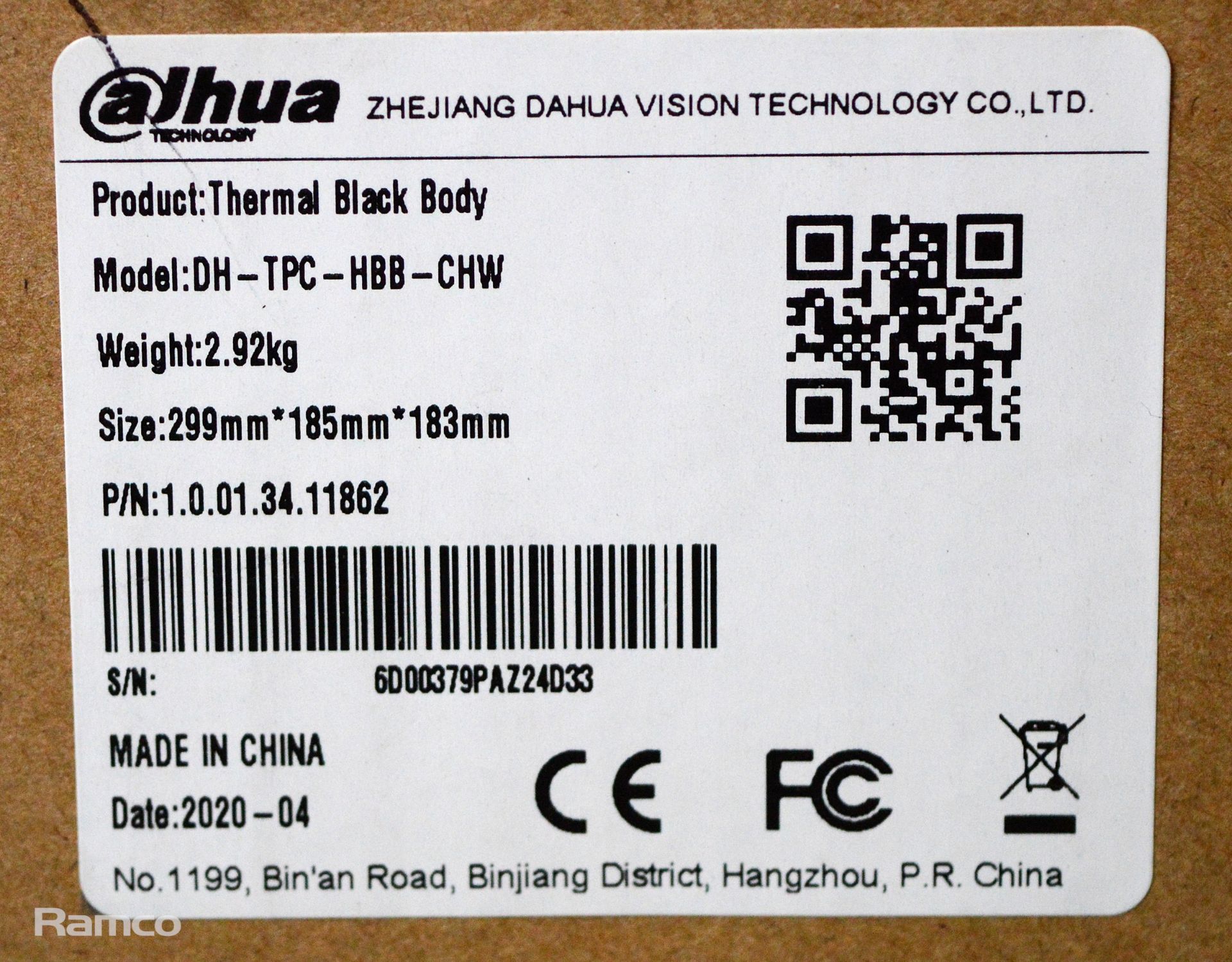 Dahua Thermal Black Body Temperature reference source - model TPC-HBB-CHW, Dahua Temperature Measure - Image 2 of 6