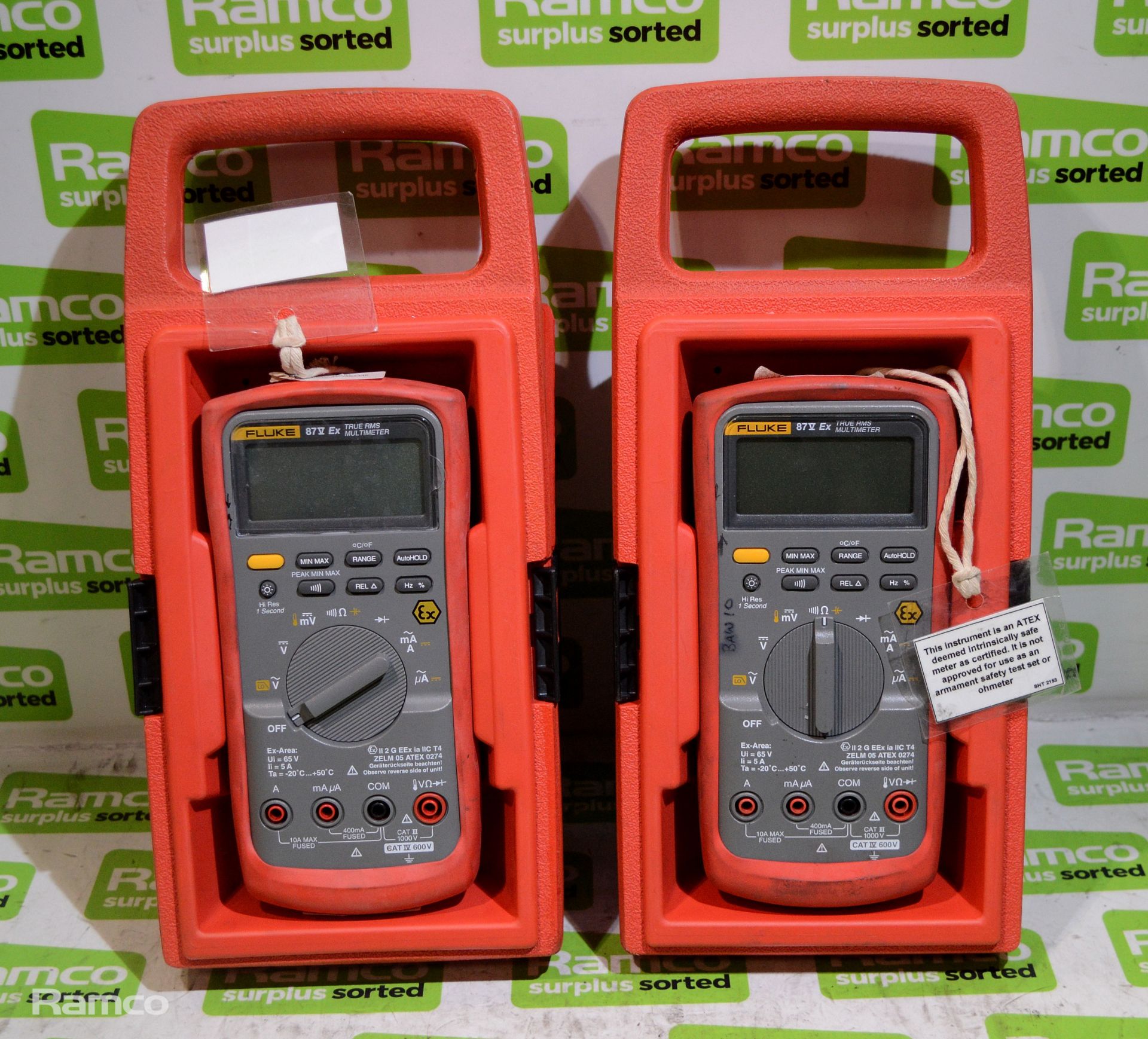 2x Fluke 87V-EX True RMS multimeters