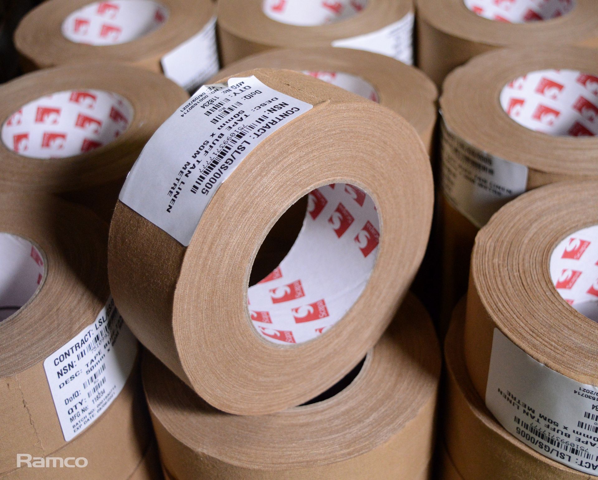 Scapa Buff Tan Linen Tape 50mm x 50m - 75 rolls - Image 2 of 3