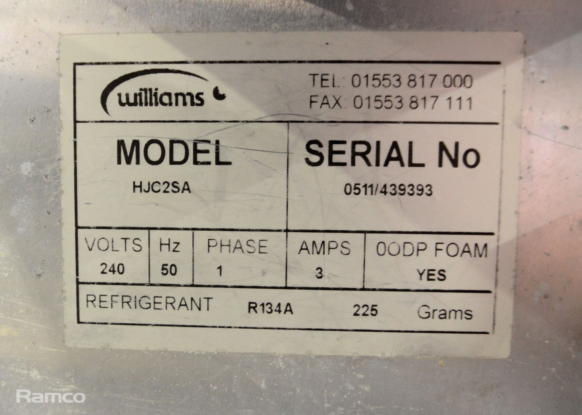 Williams HJC2SA counter fridge - 67x140x87cm - Image 4 of 6