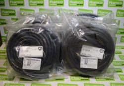 6x Black plastic hose 1/4 x 1/4 x 15m