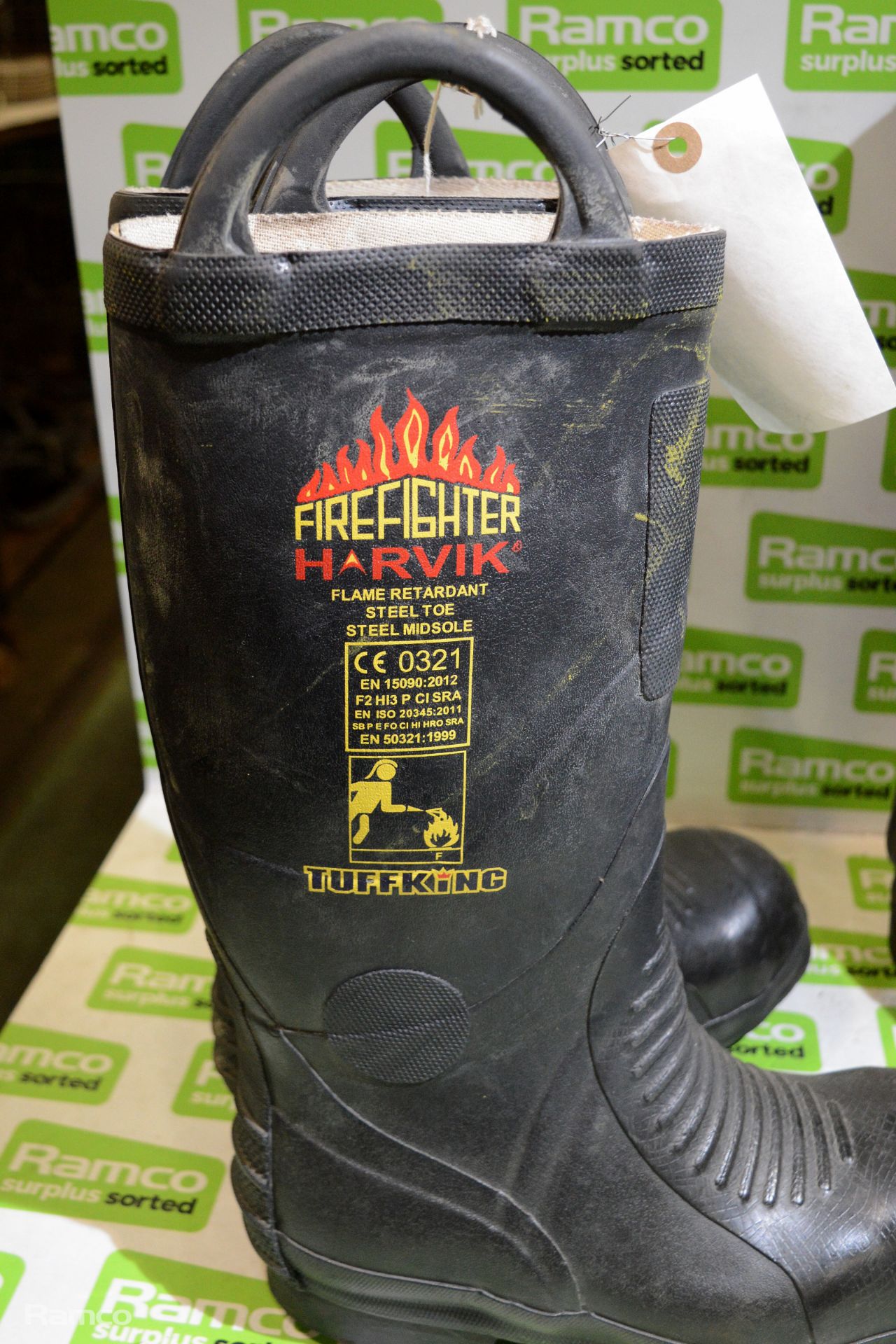 Tuffking 9684 Rubber Boots Pair - Size: EU 37, UK 4 - 25x30x40cm, Firefighter 4000 Rubber Wellington - Image 2 of 4