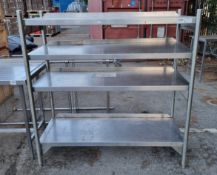 Stainless steel racking with 4 shelves - 148x60x164cm