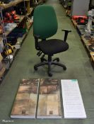 Office chair - swivel, wheeled - lumber adjustable - 67x60x110