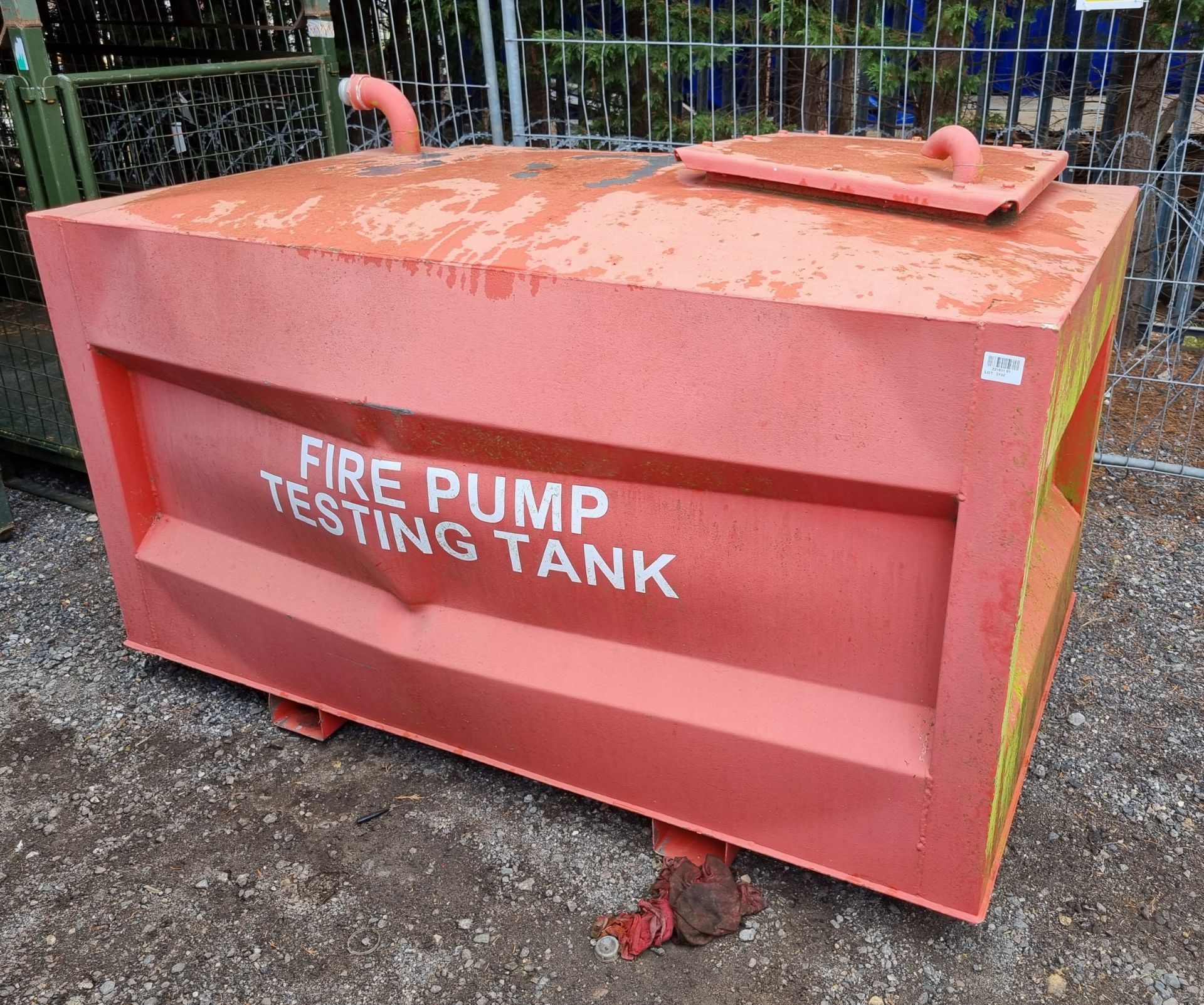 Metal fire pump testing tank - L198xW118xH130cm