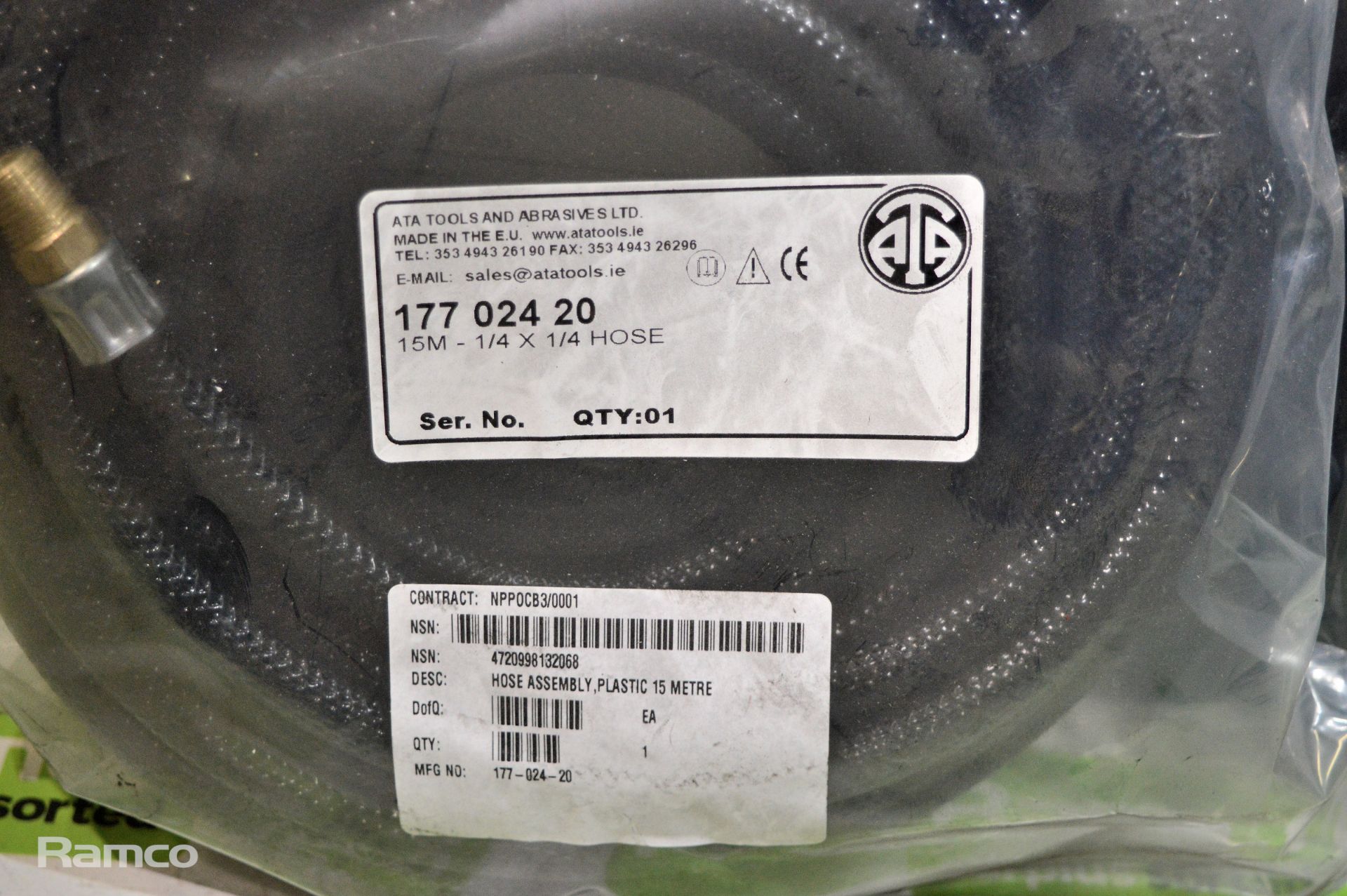 6x Black plastic hose 1/4 x 1/4 x 15m - Image 2 of 2