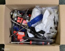 Hand tools in various styles, allan keys, tri wing screwdrivers