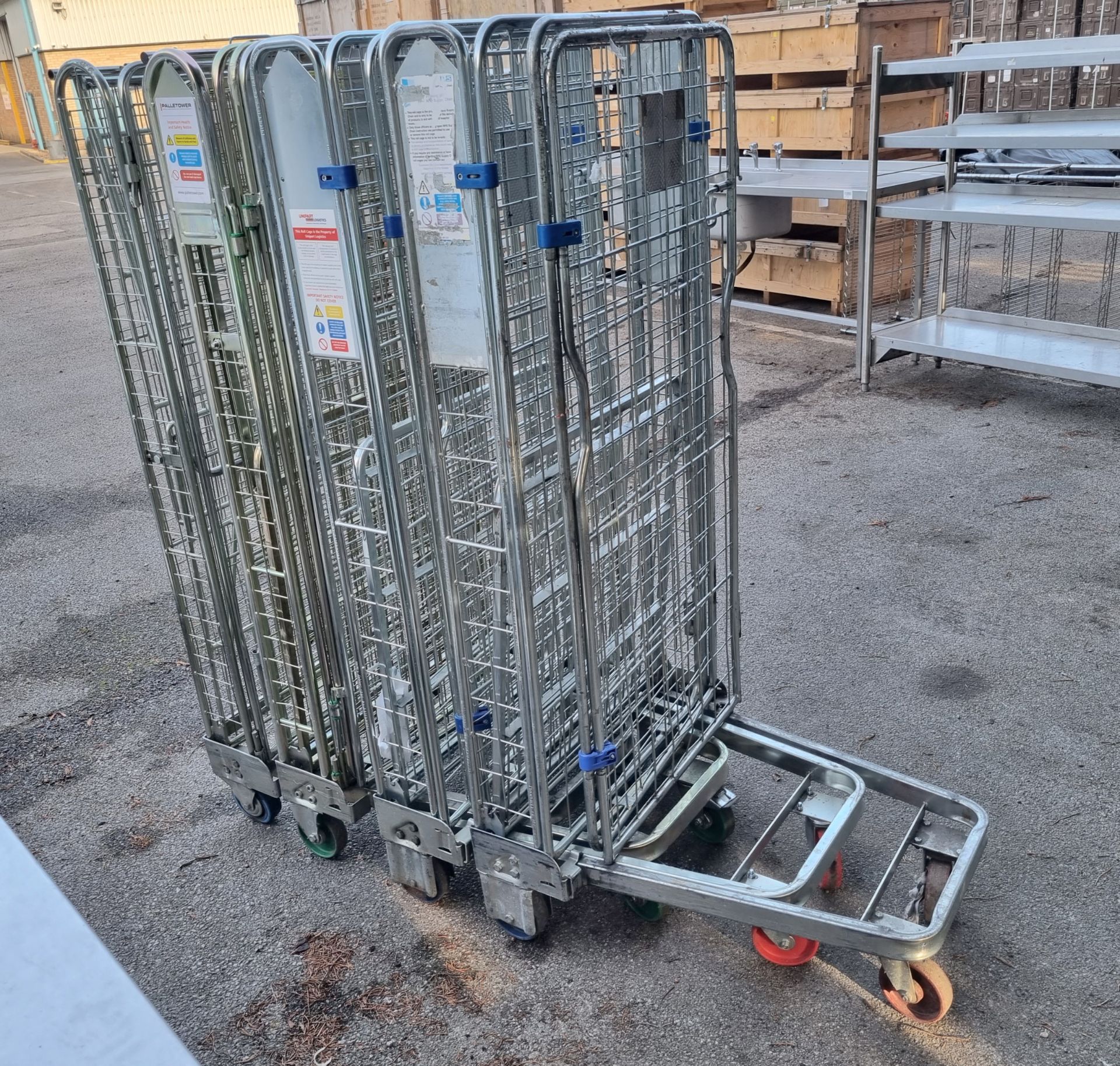 4x Palletower Mobile Caged Laundry Trolley - Image 3 of 3
