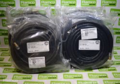 6x Black plastic hose 1/4 x 1/4 x 15m