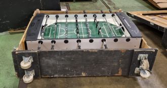 Table football table with legs in black wheeled case - 148x115x30cm