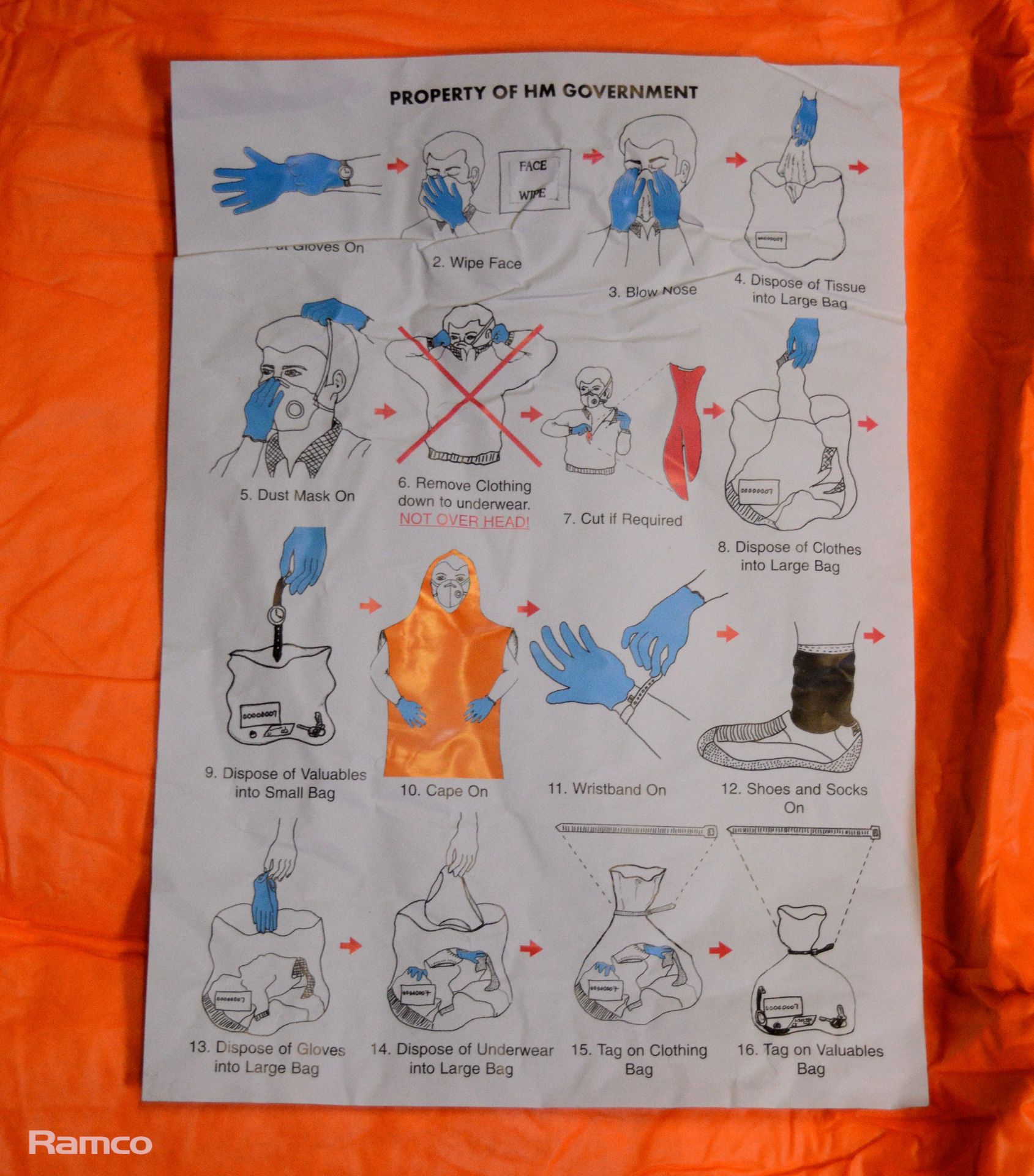 4x Contamination/disrobe kit. Size - Large adult. New and unused, but kit is incomplete - cape, shoe - Image 3 of 3