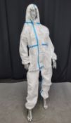 24x pallets of hooded coveralls - size small - est. total qty 14400 - location LE67 1ND - PPE