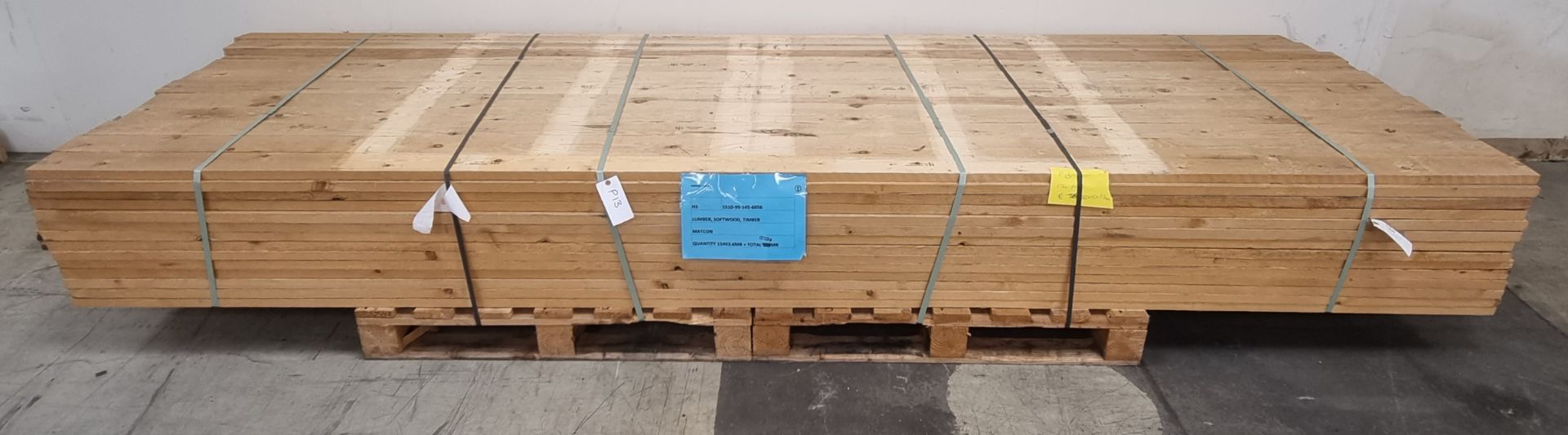 Pallet of 4"x1" (10x2.5cm) softwood, heat treated and debarked (GBFC-0452 DBHT) - L360cm - 154 pcs