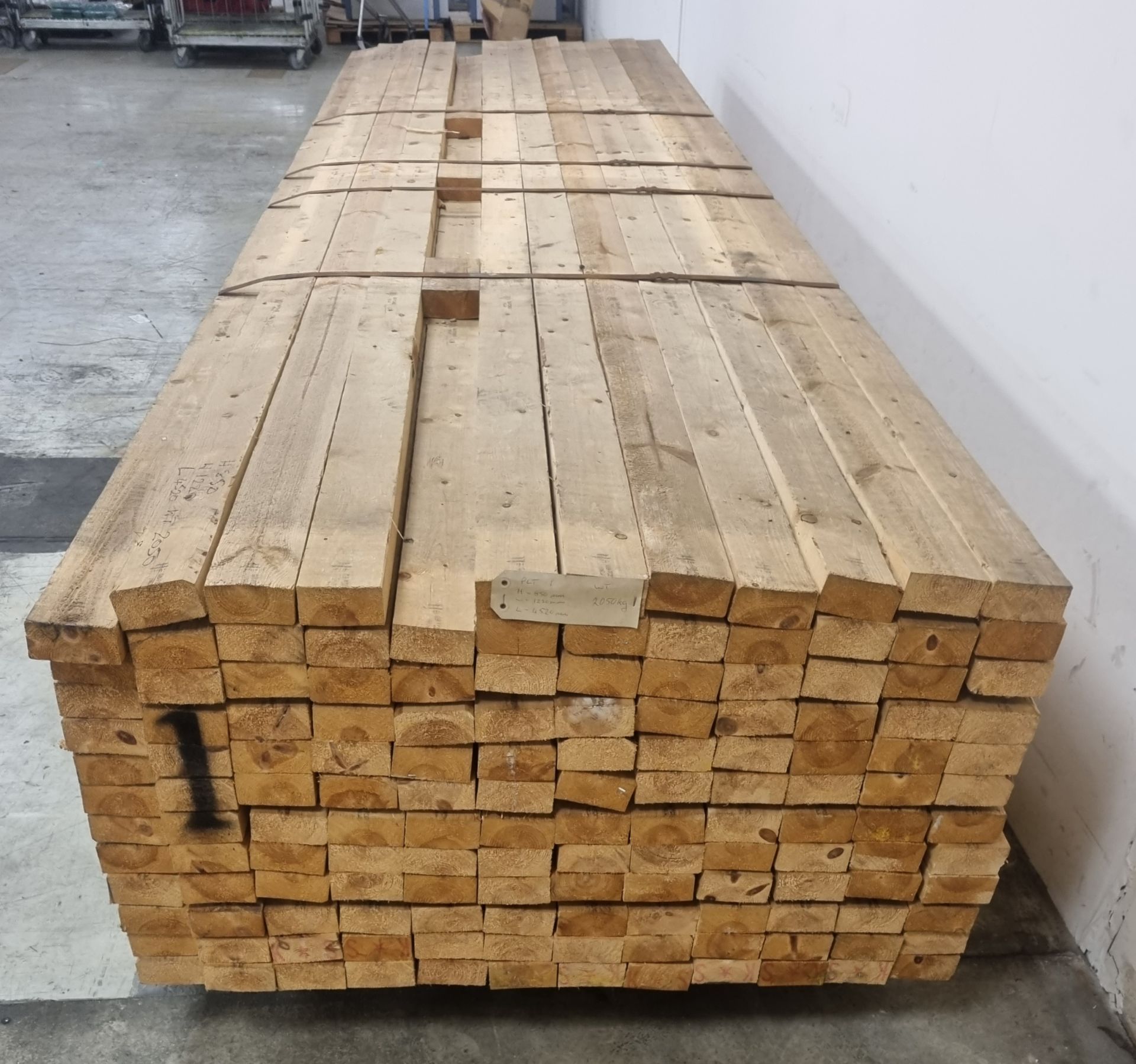 Pallet of 4"x2" (10x5cm) softwood, heat treated and debarked (GBFC-0452 DBHT) - L450cm - 143 pieces - Image 3 of 4