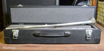 Catelinet hand crafted fanfare horn in foam padded hard case