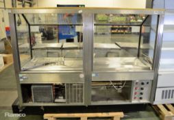 XL Refrigeration deli style refrigerated counter with glass front and back - 200x75x140cm