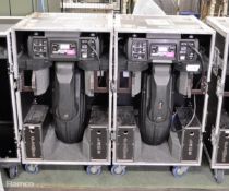Pair of Robe ColorSpot 1200E AT show lighting in flight case on wheels