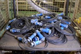 20x Mennekes 16a 230vac 1 Phase Power cables 15m