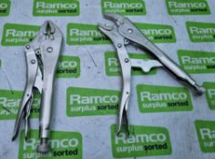 2x Hanson curved mole grip pliers- 9 inch