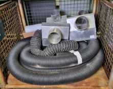 Multiple flexible ducting units - 4 in total, 4x Aluminium ducting vent mounts