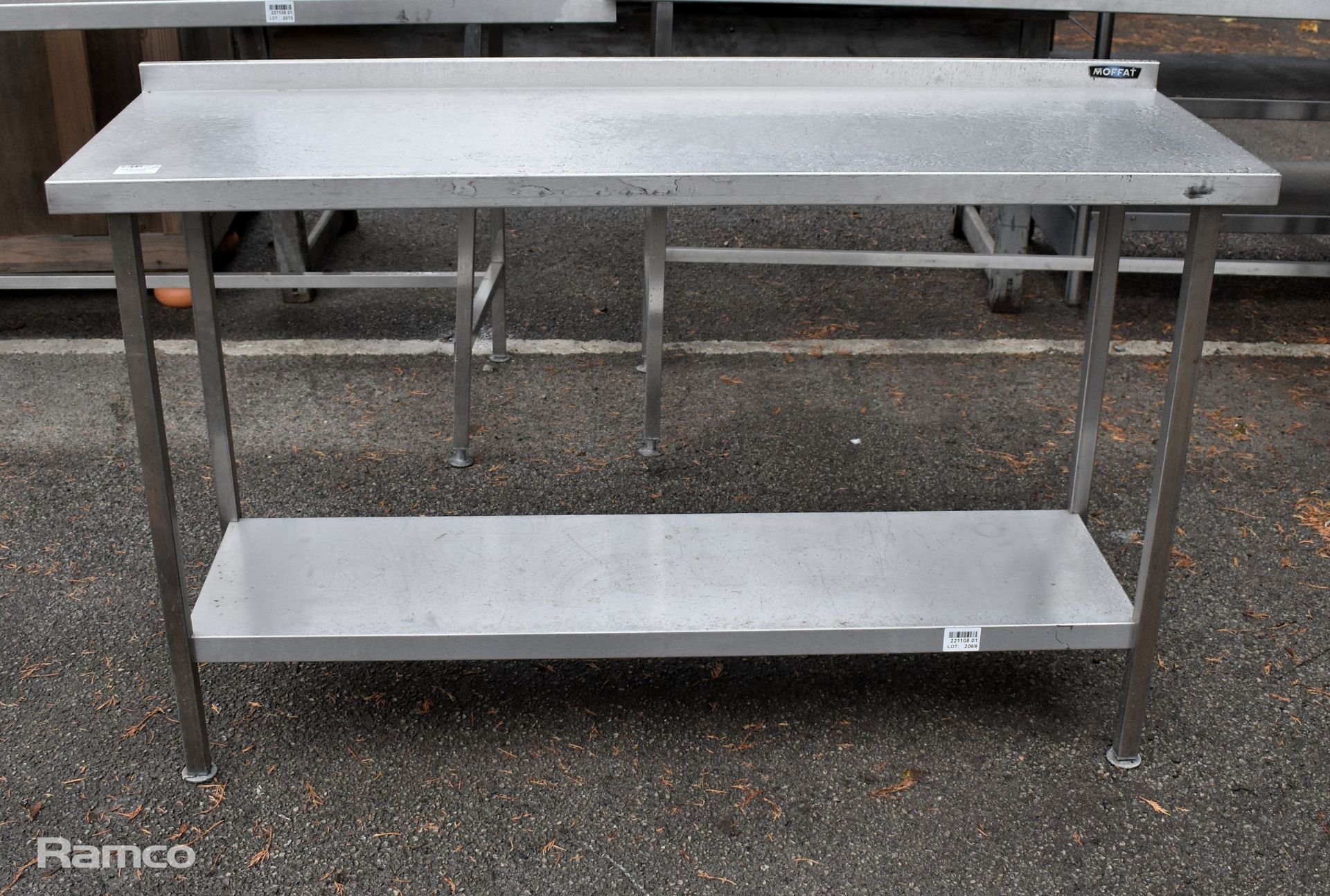 Moffat stainless steel table with undershelf - 150x50x94cm - Image 3 of 4